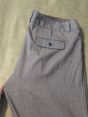 Dockers Gray Herringbone Pants with Pink Trim